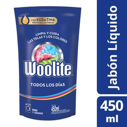 Woolite Jabón Líquido para Ropa Todos Los Días en Máquina Repuesto 450ml