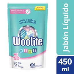 Woolite Jabón Líquido para Ropa de Bebé en Máquina Repuesto 450ml