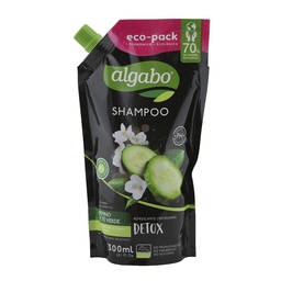 Shampoo Detox Pepino y Té Verde Algabo 300 ml