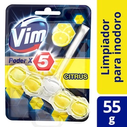 Canasta Sólida para Inodoro Vim Poder x5 Citrus 55 g