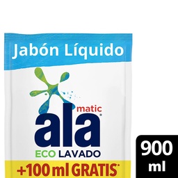 Jabón Liquido Eco Lavado Ala Matic 900ml