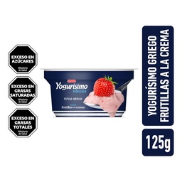 Yogur Estilo Griego Entero Frutillas A La Crema Yogurisimo ​125gr