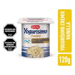 Yogur Parcialmente Descremado Cremix Sabor Vainilla Con Probioticos Yogurisimo 120 Grm