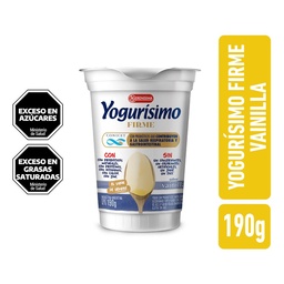 Yogur Parcialmente Descremado Firme Sabor Vainilla con Probioticos Yogurisimo 190 grm