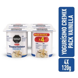 Yogur Cremix Vainilla Pack x4 Yogurisimo 120gr