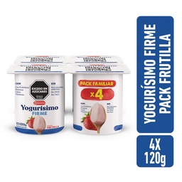 Yogur Firme Frutilla Pack x4 Yogurisimo 120gr