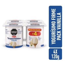 Yogur Firme Vainilla Pack x4 Yogurisimo 120gr