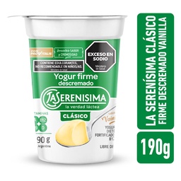 Yogur Firme Descremado Vainilla La Serenísima Clásico 190gr