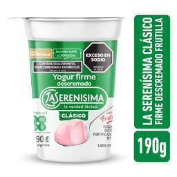 Yogur Firme Descremado Frutilla La Serenísima Clásico 190gr