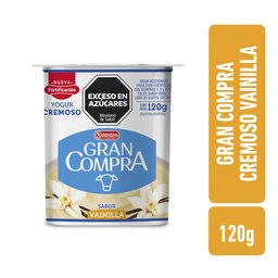 Yogur Cremoso Descremado Sabor Vainilla Gran Compra  120g