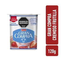 Yogur Cremoso Descremado Sabor Frutilla Gran Compra 120g