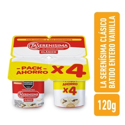 Yogur Batido Entero Sabor Vainilla La Serenisima 480g