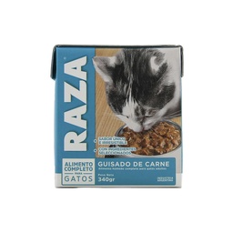 alim.gatos Sabor Guisado de Carne Raza Paq 340gr