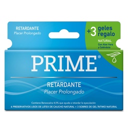 Preservativos Retardante+gel Natural Prime 6 uni