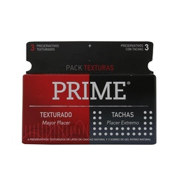 Preservativos Mix Texturado+tachas Prime 6 uni