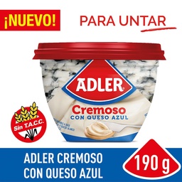 Queso Untable Cremoso con Queso Azul Adler 190 gr.