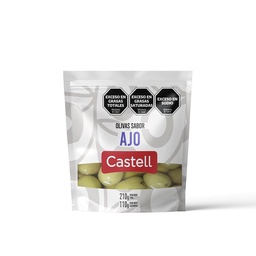 Aceitunas Verde Sabor Ajo Castell 210g