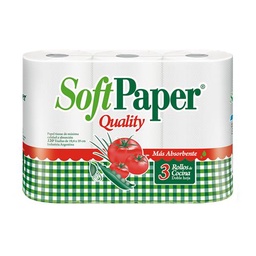 Rollo de Cocina Soft Paper 120 Paños Paquete 3 Unidades