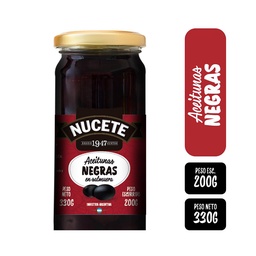 Aceitunas Negras Nucete       Frasco 330 gr