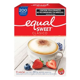 Edulcorante Equalsweet Clásico Caja Sobres x 200