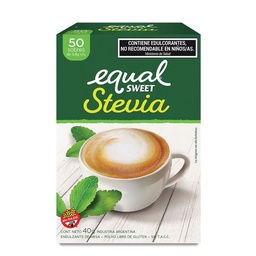 Edulcorante Equalsweet Stevia Caja Sobres x 50