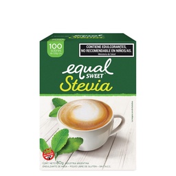 Edulcorante Equalsweet Stevia Caja Sobres x 100