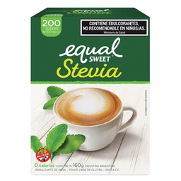 Edulcorante Equalsweet Stevia Caja Sobres x 200