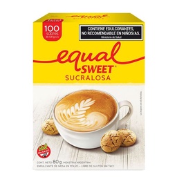 Edulcorante Equalsweet Sucralosa 0 Calorias Caja Sobres x 100