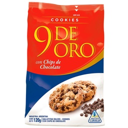 Cookies Chips Chocolat 9 de Oro Paq 120 grm