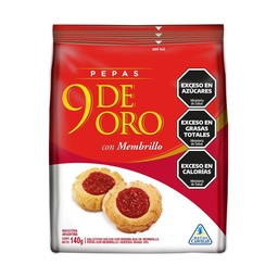 Galletitas Dulces Pepas con Membrillo 9 de Oro 140g