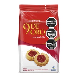 Galletitas Dulces Pepas con Membrillo 9 de Oro 500g