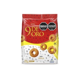 Galletitas Dulces Anillos Vainilla 9 de Oro 180g