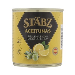 Aceitunas Rellenas con Pasta de Limon Stabz 200 grm