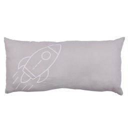 Almohadon Estampado 60 x 30 cm Almohadon Gasa Kids Cohete Gris 60x30