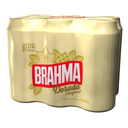 Cerveza Gold Brahma  Pack Latas 473 cc 6 Unidades