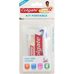 Cepillo Dental Colgate Portable  + Pasta Dental Total 12 30g