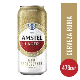 Cerveza Lager Amstel  Lata 473 cc