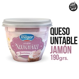 Queso Untable Tregar Neufchatel Jamón 190 gr