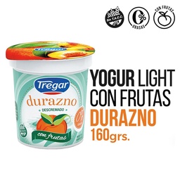 Yogur Descremado Tregar Duraznos con Frutas 160 gr