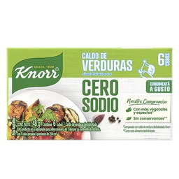 Caldo Deshidratado Cero Sodio Verduras Knorr 48g