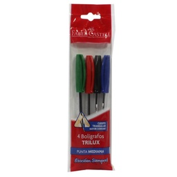 Boligrafo Faber-castell Trilux Varios Colores 4 Unidades