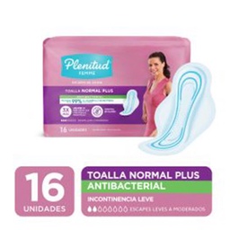 Toalla Normal Plus Plenitud Femme Antibacterial x16