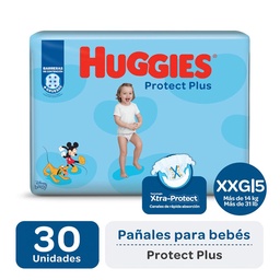 Pañal Huggies Protect Plus Xxg x30