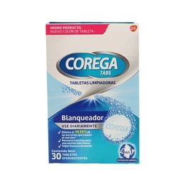 Tabletas Limpiador Blanqueador Corega 30u