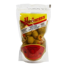 Aceituna Verdes Rellenas con Morrones Yovinessa 160g