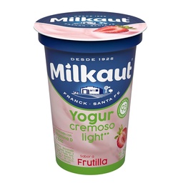 Yogur Cremoso Descremado Light Frutilla Milkaut Pot 190 grm