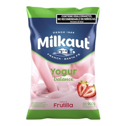 Yogur Bebible Descremado Sabor Frutilla Milkaut 900g