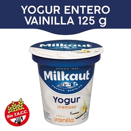 Yogur Entero Cremoso Milkaut Vainilla 125g