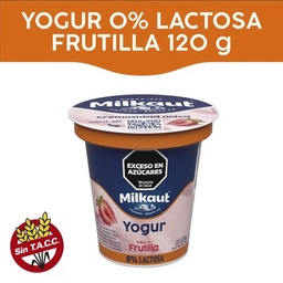 Yogur Entero 0% Lactosa Sabor Frutilla Milkaut 120g