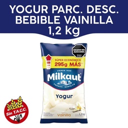 Yogur Bebible Entero Fortificado Vainilla Milkaut 1,2 kg